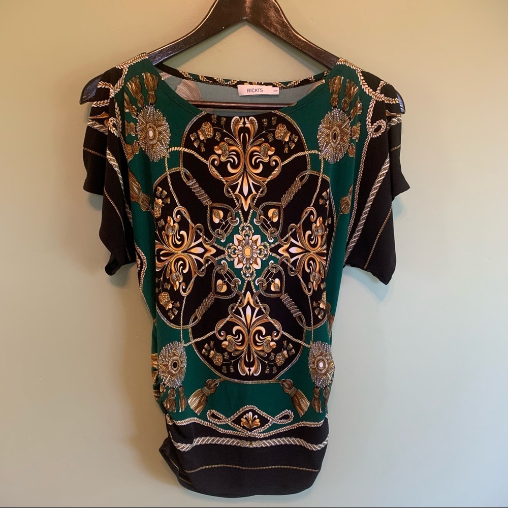 Blouse with Peek a Boo Shoulders, Fitted, Small